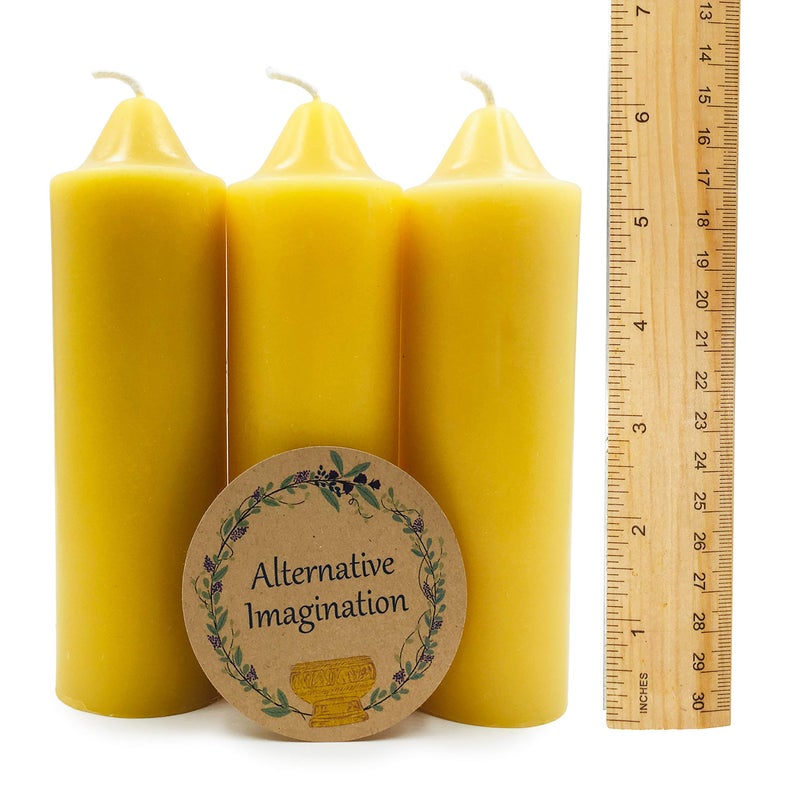 Alternative Imagination 3 Pack Emergency Candles Made from Pure Beeswax. Slow Burn time for Hurricanes, Power outages, and More. - Image 5